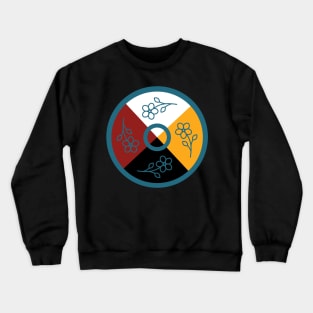 Medicine Wheel Floral WAWEZHI CANADA Crewneck Sweatshirt